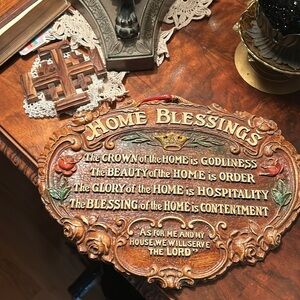Vintage Syroco"Home Blessings" Decorative Wall Plaque